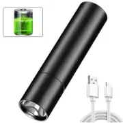 Flashlight LED Rechargeable Torch Built Mini 3 Modes Camping Lamps Portable
