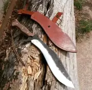 "Handmade Full-Tang Thai Kukri Machete – Forged Steel Blade, Ideal for Bushcraft