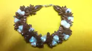 VTG ESTATE APPLE SEED HAWIAN TASMANIAN TROCHUS SHELL ART DECO BRACELET