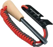 RKR OUTDOOR Ferro Rod Flint Fire Starter Kit with Handcrafted Wood Handle |5/16"- 3/8" Thick 12000-15000 Strikes |Survival Flint and Steel Rods with Multi-Tool Striker and Paracord Lanyard for Camping