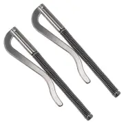 2PACK Spring Clip Bar 80mm Metal Slim Holder Clamp - Leather Wallet Card, Black