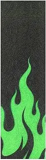 Amooorous Black Fluorescent Cool Flame Green Decorative Griptape Skateboard Waterproof Scooter Grips Tape Anti Slip Grip Tape Cruiser Board 33×9 Inch