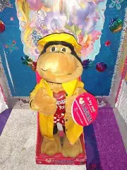 Gemmy Valentine's Day "Flirty Flashers" Monkey w/Rain Coat Hat Animated Plush!