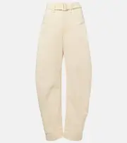 [Lemaire] Lemaire Belted barrel-leg jeans UK 8 white