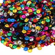 Total 90Gram Sequins for Crafts, 3Pack Colored Sequin and Spangles, Button