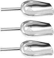 CHICAMPERA 3pcs Stainless Steel Ice Shovel Scoops for Food Ice Scoop for Freezer Prank Spade Ice Scoops Large Coffee Candy Stainless Steel Scoop Kitchen Gadget Popcorn Shovel Silver