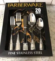 Farberware Fine Stainless Steel Flatwear 20 Piece Set Forks, Knives, Spoons