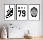 [Namly Design] Personalised Poster - Hockey Art / Set of 3