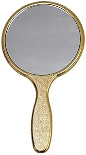 Garden Of Arts Golden Hand Mirror for Salon Barbers Hairdressers with Large Grip Handle
