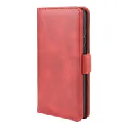 For Xiaomi Redmi Note 8 Pro Double Buckle Crazy Horse Business Mobile Phone Holster with Card Wallet Bracket Function(Red)