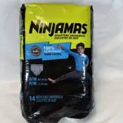 NEW SEALED NINJAMAS 14-nighttime Underwear S/M 38-70 Lbs 100% Leakproof