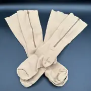 HealthyNees 2 Set Closed Toe 20-30 mmHg Firm Zipper Compression Leg Socks Beige