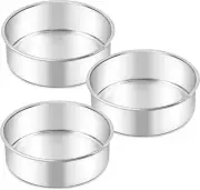 6 Inch Cake Pan Set of 3, Stainless Steel round Smash Cake Baking Pans Tins, Bak