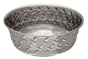 Loving Pets Diamond Plated Dog Bowl with Non-Skid Bottom, 3-Quart
