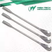 3 Stainless Steel Lab Spatulas Micro Sampling 7" Scoop Spoon Double Ended Mixing