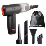 Pocket Vac - With 4 Multi-Use Attachments - 2-in-1 Handheld Vacuum And Blower For Fast, Easy Cleaning