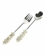 MACKENZIE-CHILDS SNOWFALL SALAD SERVING SET BNIB