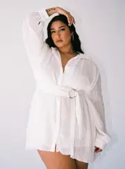 Tune In Shirt Dress White Curve