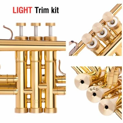 Jupiter Trumpet Trim Kit Light Caps. KGUBrass. Raw Brass. TKLR105