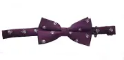 Gascoigne Purple Bow Tie Skull Crossbones Pattern Pre-tied One Size Adjustable
