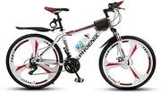 Mountain Bike Unisex Mountain Bike 21/24/27 Speed ​​High-Carbon Steel Frame 26 Inches 3-Spoke Wheels with Disc Brakes and Suspension Fork,Re