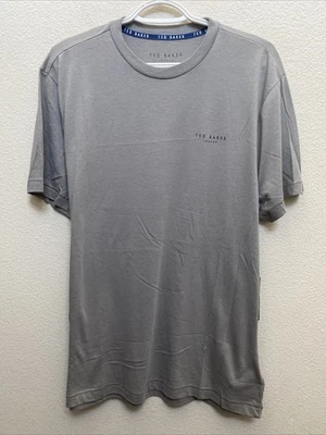 NEW Ted Baker Men's T Shirt L Gray Short Sleeve Crew Neck NWT $39.00 Large