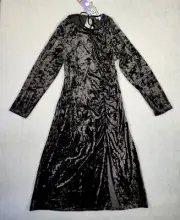 Future Collective Velvet Ruched Black Dress Women's Plus Size 2X NWT Open Back
