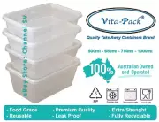 Quality VITA-PACK Food Plastic Takeaway Containers 500-650-750-1000ml Free Ship