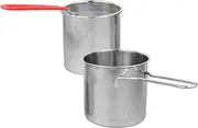Cabilock 1Set Stainless Steel Deep Frying Pot with Basket Ergonomic Design for Easy Cooking for Preparation and Housewarming