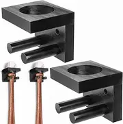 Tebery 2 Pack Baseball Bat Rack, Baseball Bat Holder for Wall, Baseball Softball Storage Rack Solid Wood, Wall Mount Bracket Display Case Stand Hanger for Bat Hockey Stick Collectible Memorabilia