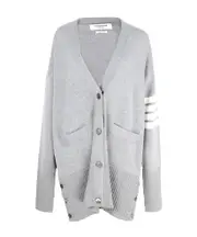 oversized 4-Bar stripe cardigan IT40 light gray