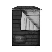 0 Degree Double Sleeping Bag for Adults, 2 Person Cold Weather Queen Size Sle...