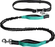 Hands Free Dog Lead for Dog Walking Running Jogging, Retractable, Dual Handle, Shock Absorber, Soft Foam Padding, Adjustable Wasit Leash