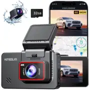 Dash Cam Front and Rear 4K - D4 Dual Dash Camera for Cars WiFi GPS, Dashcam w...