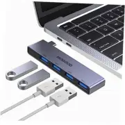 USB C to USB Hub 4 Ports, USB C to USB Hub Multiport Adapter,USB 1pack Sky Grey