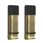 Outdoor Wall Sconce Dusk to Dawn Wall Light 2PCS Black Outdoor Lights Bubble ...
