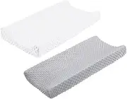 BIUDECO Infant Changing Pad Cover 2pcs Polyester Machine Washable Fade Resistant for Changing Table