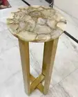 Natural Agate End Table, Agate Geode Sofa Side Table, Patio Furniture Decor