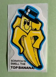 Mello Smello Top Banana Scratch ‘n Smell sniff Sticker Vintage - Strong Scent!