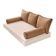 |COVER ONLY| STYLE 3 Twin Bolster Pillow Daybed Porch Swing Contrast Trim AD104