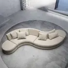 S-Shaped Modular Sofa Suede Velvet Fabric Lounge Seat 2.4M- 3.2M Couch