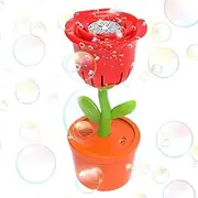 Flower Bubble Machine | Rose Flower Bubble Machine Automatic with Color Changing LED Lights - Leakproof Cute Portable Summer Outdoor Toys for Wedding/Birthday/Party