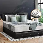 Oikiture Bed Frame King Size Gas Lift Storage Mattress Base Black Leather