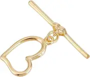 Beebeecraft 1 Box 8 Sets Heart Toggle Clasps 18K Gold Plated Love OT T-Bar Clasps Closure End Connector for Bracelet Necklace Jewelry Making Findings Valentine's