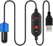 JISADER Aquarium Fish Tank Heater 15-34 °C Temperature Controller USB Charging Heating Rod, 10W
