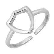 9mm Open Crest Shield 925 Sterling Silver Adjustable Toe Ring