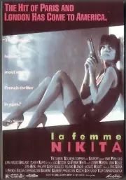 Modern FILM POSTER Postcard: LA FEMME NIKITA (Anne Parillaud). Free UK Postage