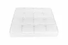 Black/White Genuine Ital Leather Replacement Cushion for Pavilion Style Ottoman