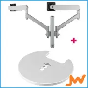 Atdec Dual Dynamic Monitor Arms Grommet Clamp - Silver