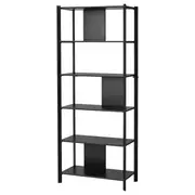 JÄTTESTA shelving unit, black, 80x195 cm